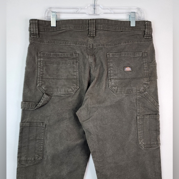 DICKIES Women's Olive Green Workcore Durable Relax Fit Outdoor Pants size 10 - Picture 8 of 10
